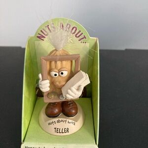 Nuts About Work Teller Figurine - Brown and Cream